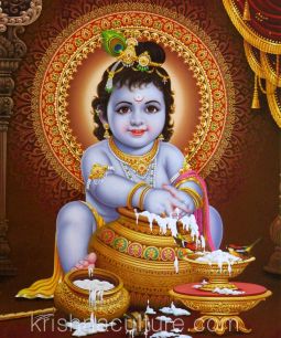 Happy Krishna Canvas Art 10x12"